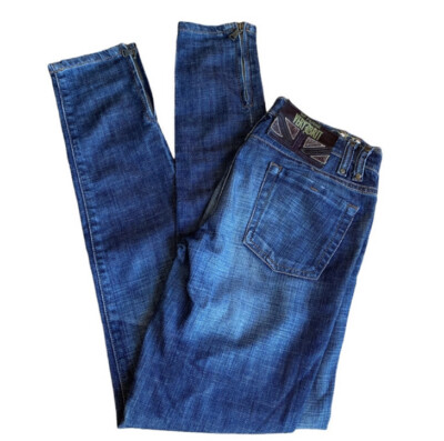 GF Ferre Very Brit Vintage Jeans Zippered Tapered Ankle Size 27 Retail $495