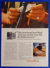 1964 WINCHESTER AFRICAN SAFARI GUN EXPERT DAVID OMMANNEY ORIGINAL AMMO PRINT AD