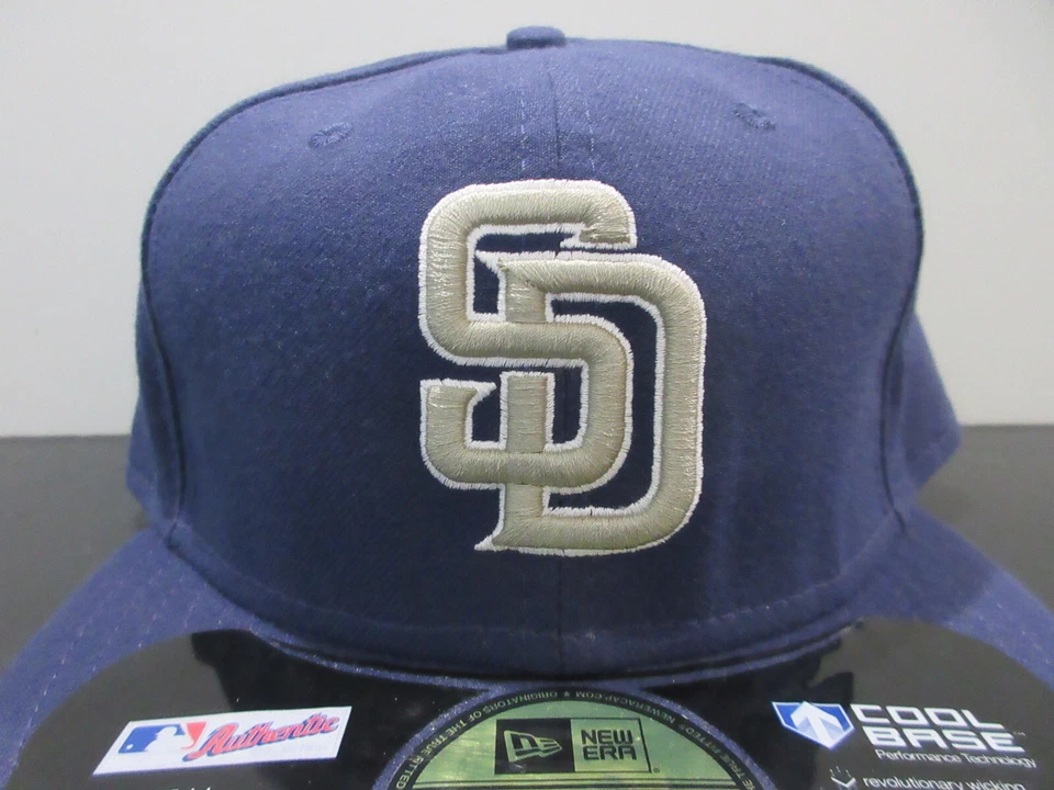 San Diego Padres Hat Cap Fitted Mens 7 3/4 Blue Gray Baseball Logo New Era - Image 2 of 4