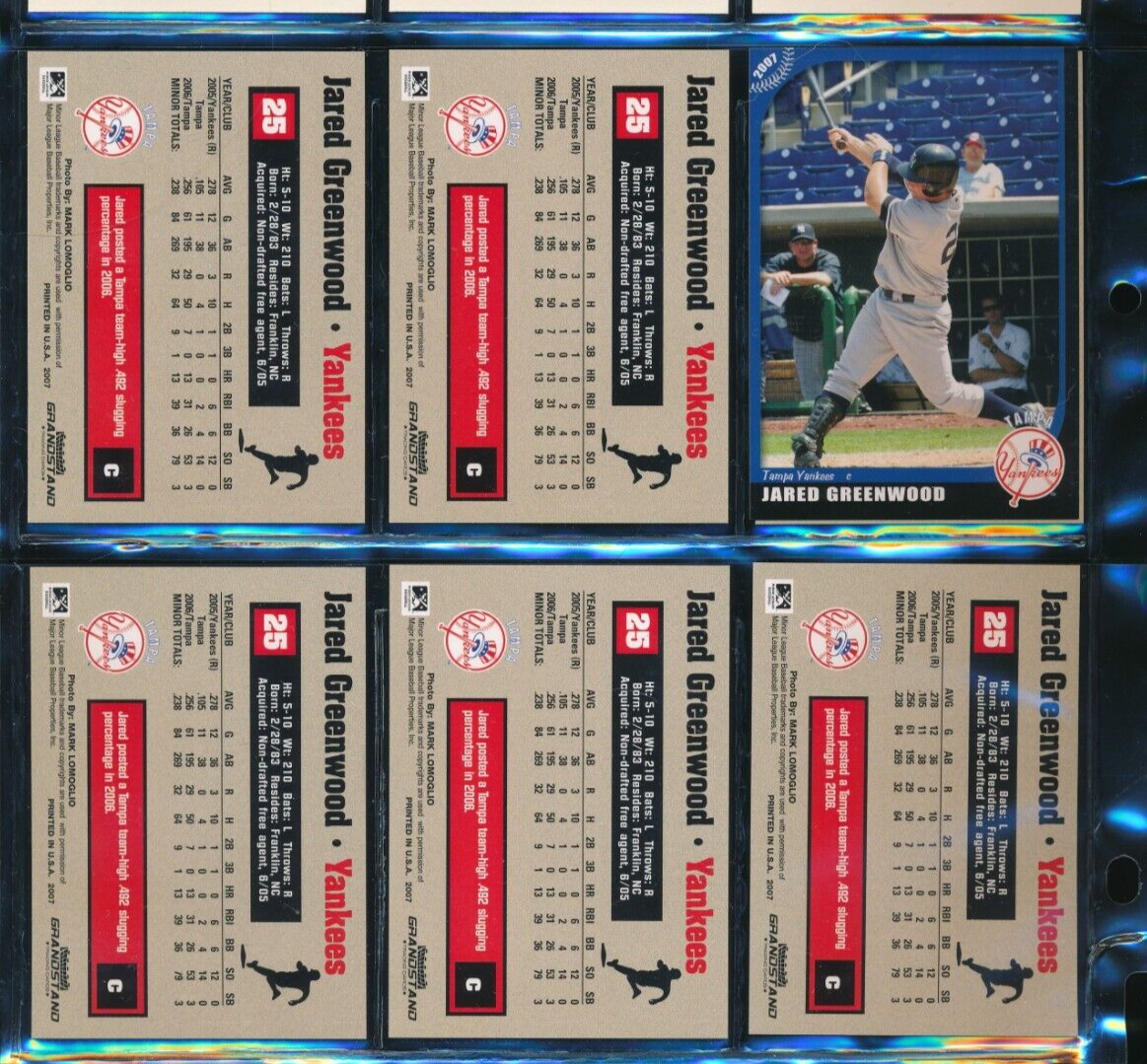 MLB ウィンドブレーカー ヤンキース ユニクロ 2007春コレクション 絶版 Lot (7) 2007 Grandstand #25 Jared Greenwood Tampa Yankees (HE61