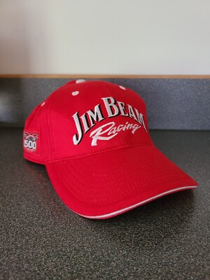 Jim Beam Racing Hat Cap Red White Dan Wheldon Strap Back NWOT