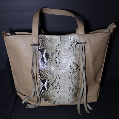tan snakeskin bag