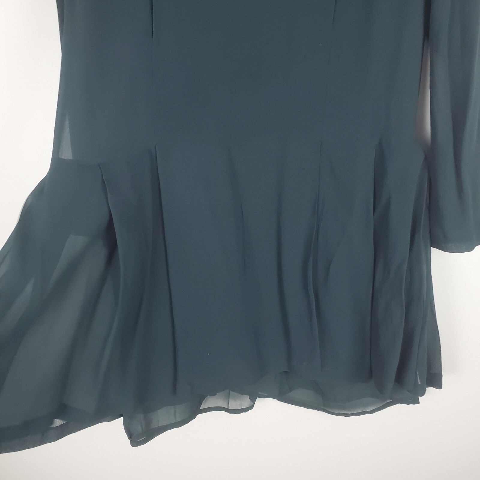 Tory Burch Silk Tunic Mini Dress Women 10 Hunter Green Layered Lagenlook Keyhole thumbnail 17