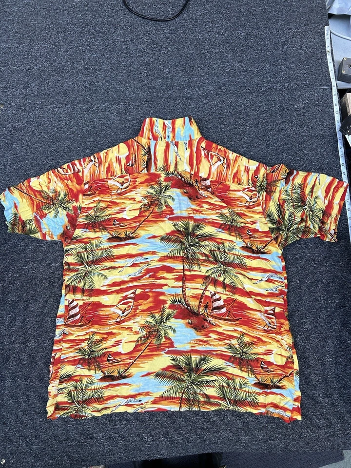 Ocean Current Vintage Hawiian Rayon Short Sleeve Button Up Shirt Men's Size XL - Image 2 of 4