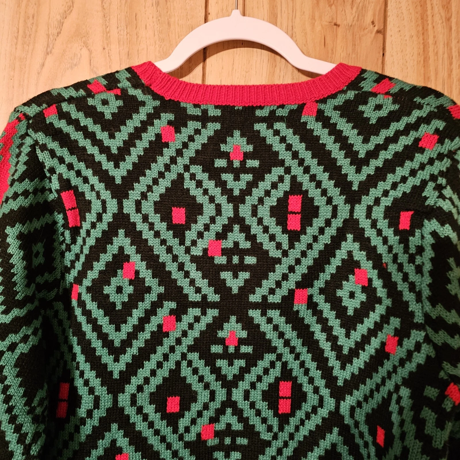 Joy Sweaters Ugly Christmas Sweater Womens Llama Medium Green Holiday Pullover