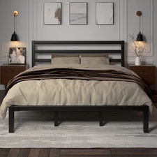Twin Full Queen King Heavy Duty Platform Bed Frame with Strong Metal Foundation