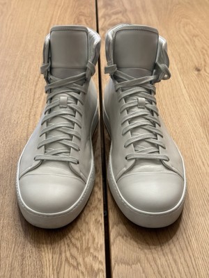 John Elliott White Leather High Top Sneaker