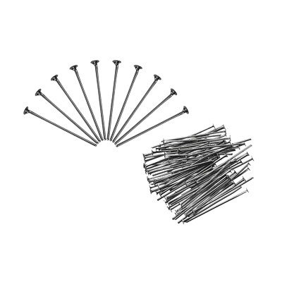 100Pcs Flat Head Pins for Jewelry Making 50mm Brass 20 Gauge Dark Gray