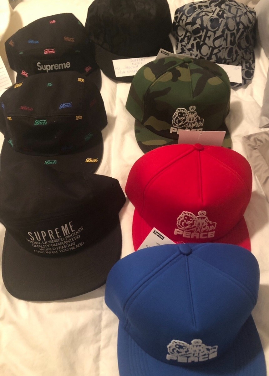 SAMPLE Supreme F Word Cap RARE Black SS18 Multicolor Camp Hat