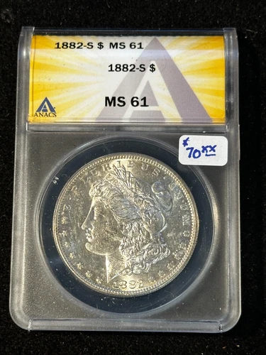 1882 S MORGAN DOLLAR ANACS MS 61 799