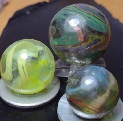 3Pack GOLD & Green AV     RAM SWIRL Limited EDT D.A.S Marbles .81'' - .69'' READ