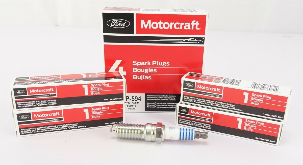 Set of 4 OEM Motorcraft SP594 Ford CYFS12YRT3 Spark Plugs Replaces