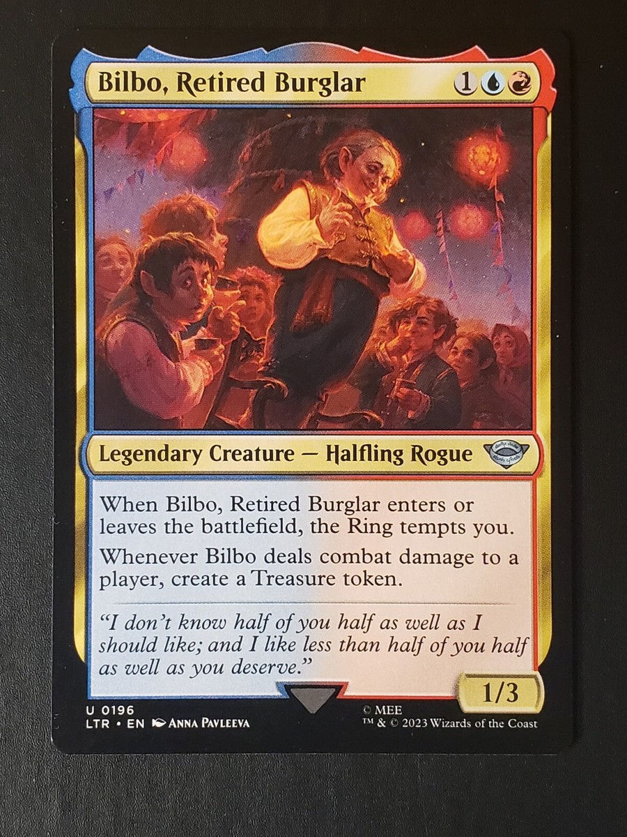 bilbo baggins mtg card The Hobbit Collector Booster Display (12ct) The Gathering MTG Bilbo, Retired Burglar *BORDERLESS