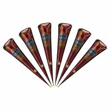 6 Natural Kaveri Temporary Tattoo Best Mehandi Herbal Henna Cones Body Art Kit