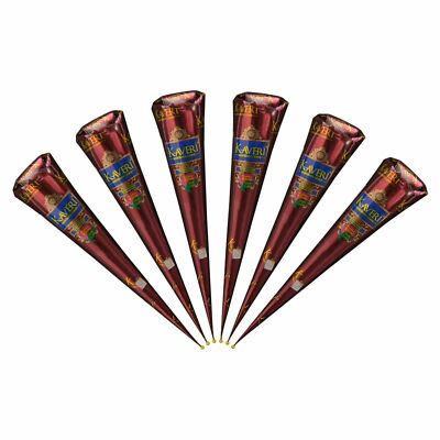 6 Natural Kaveri Temporary Tattoo Best Mehandi Herbal Henna Cones Body Art Kit