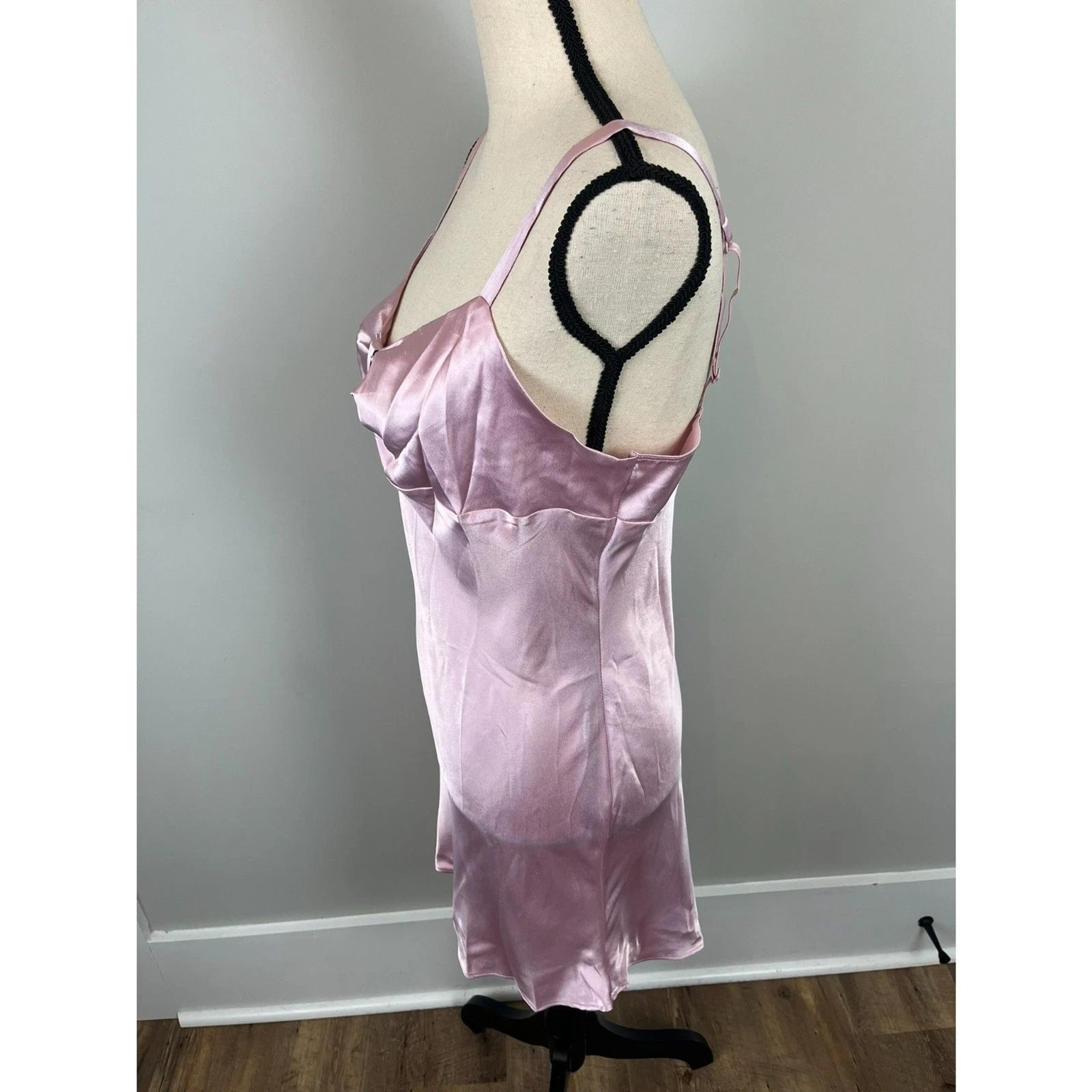 UNDERCOVER Camicia da notte Victoria's Secret Angels raso babydoll abito slip fiocco rosa donna M