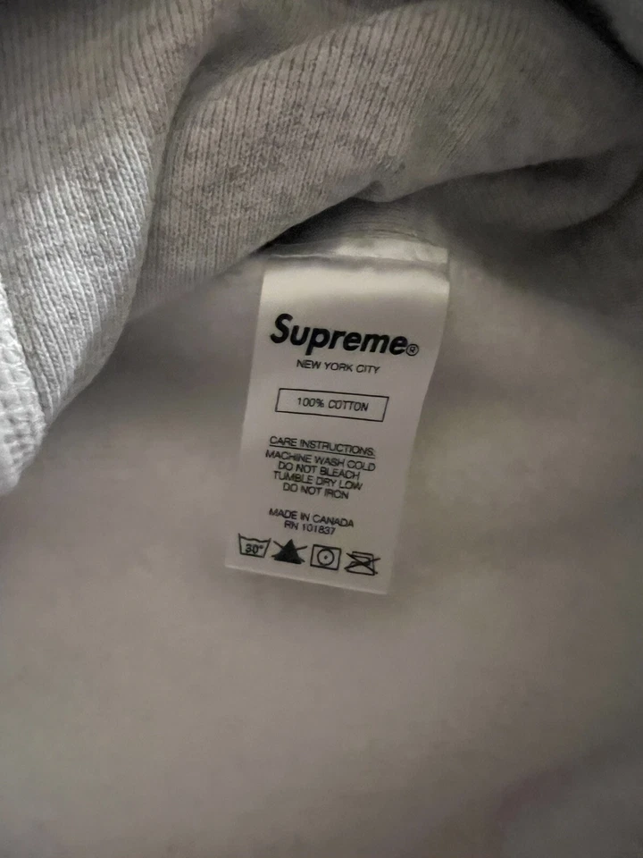 Supreme FuckEm Todo Paisley Logo Gris Ceniza Sudadera con Capucha Temporada FW17 Foto 3 de 4