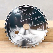 ROS - RIDE OUT SUPPLY LOGO SPROCKET - BIKE CHAINRING - SE BIKES - CHROME