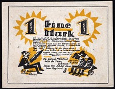 NEUHAUS 1920 RARE "Julius v. Bastineller, Theaterdirektor" Gray Paper 1 Mark