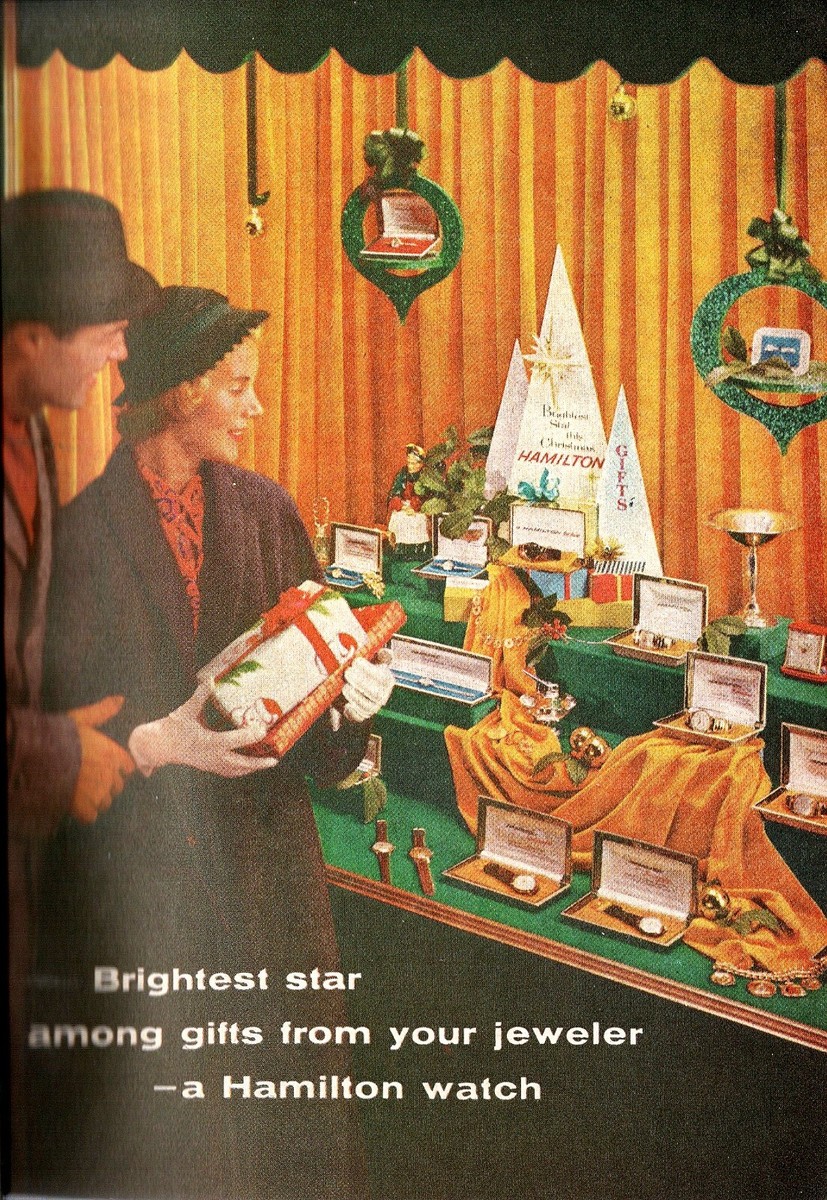 HAMILTON WATCH CHRISTMAS CATALOG 1959 ADVERTISING PICTORIAL INSERT