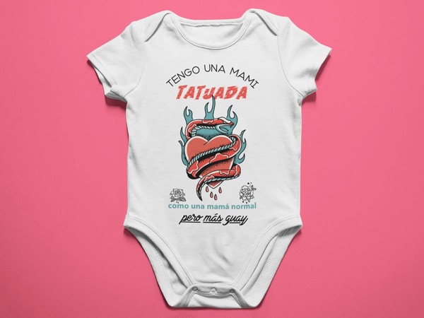 Body bebé Papá o Mamá Tatuado. Como unos papás normales pero más guays