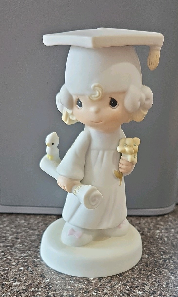 Precious Moments Graduation Girl Porcelain Figurine White Matte Finish