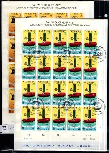 // GUERNSEY 1979 - 2 FDC - CEPT - CARS, TELEPHONE, POST