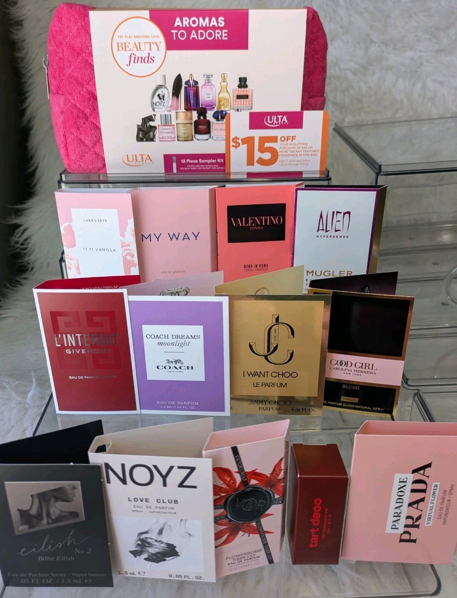 ULTA 2025 Aromas to Adore 13 Pc Perfume Sampler Set +$15 Gift