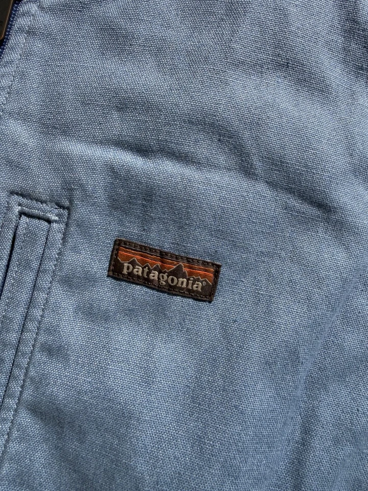 Chaleco de Trabajo Patagonia Todas las Temporadas Para Hombres Grande Azul Cáñamo Lona Cremallera Completa Talla XL 27815 Foto 2 de 4