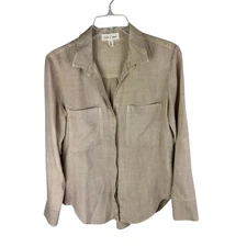 CLOTH STONE Womens Shirt XS Beige Button Down Neutral Minimalist