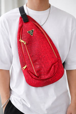 Mint Brand crocodile leather sling bag - red