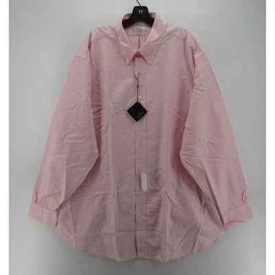 Brooks Brothers Shirt Men 19 Pink Madison Oxford OCBD Gingham Plaid Original NEW - Image 1 of 4