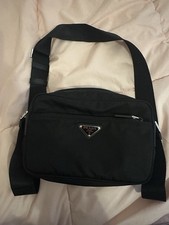 PRADA Re-Nylon Black Shoulder Bag Adjustable Strap Inner Pockets Designer