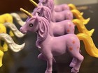 Lot(066)- Miniature Plastic Toy Animal 🦄  Pegasis Purple Yellow Blue 2.5" 9pcs — photo 4