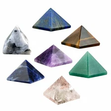 Pack of Seven Pyramids Crystal Miniature Sized home decor