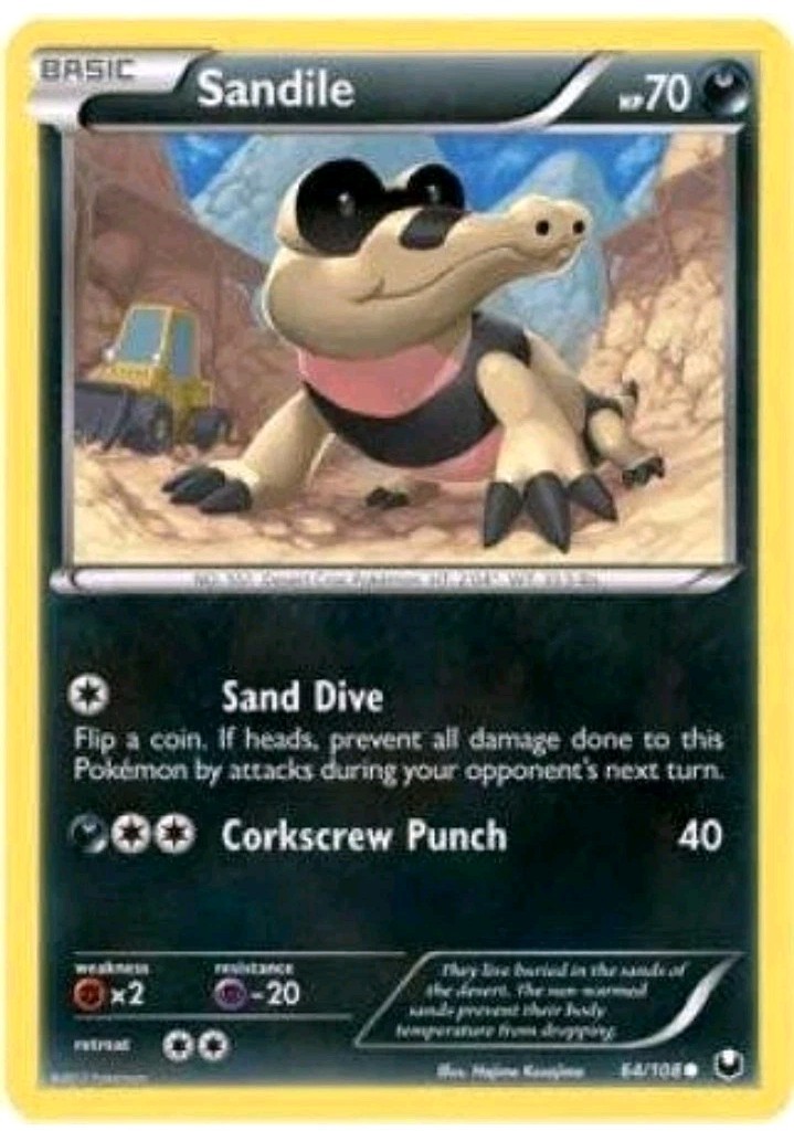 Pokemon TCG Sandile 64/108 Dark Explorers Common Regular 