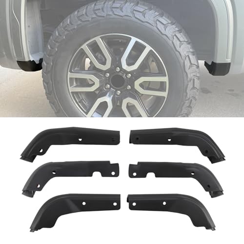 6Pcs Mud Flap Delete for GMC Sierra 1500 2019–25 Front & Rear Mud Guard Delete