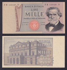 Italy 1000 lire Verdi Banknote 1971 P.-101b SDS/UNC