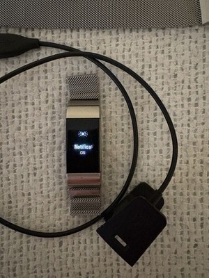 Fitbit Charge 2 Activity Tracker Silver S Heart Rate Pedometer w/ Charger