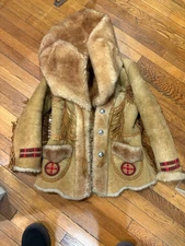 mealey's pitic leather shearling sz 10 womans jacket