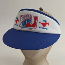Vintage SMU 1980s Southern Methodist University Mustangs Adjustable Promo Visor