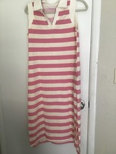NEW AlvaQ Women's Striped Sleeveless V Neck Maxi Dress Size Medium