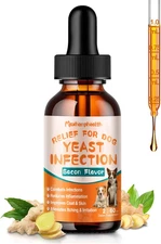Dog Yeast Infection Treatment : Natural Anti-Yeast Drops for Itchy Ears, Skin Al
