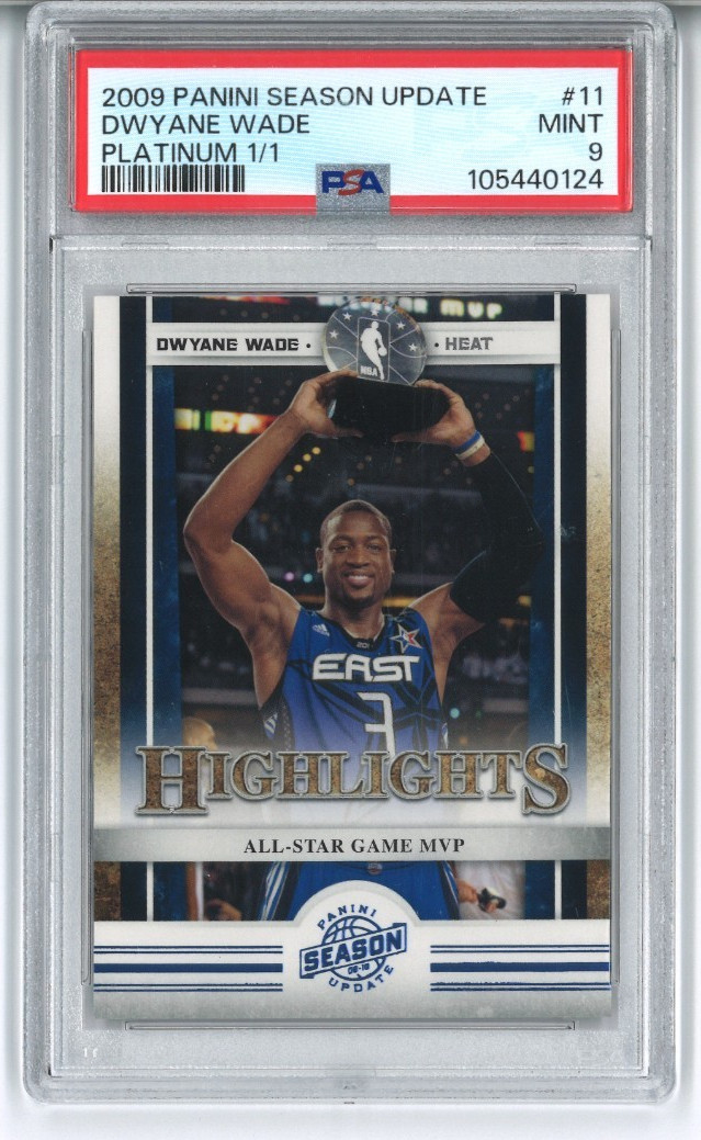 DWYANE WADE PLATINUM 1/1!! 2009 PANINI SEASON UPDATE #11 ALL-STAR GAME MVP PSA 9