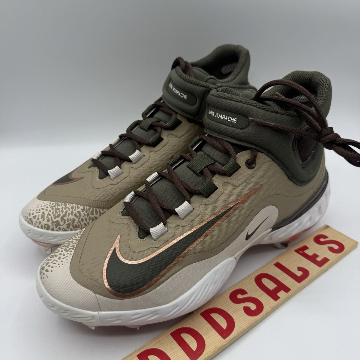 NEW Nike Alpha Huarache Elite 4 Mid RBI Baseball Cleats FZ7344-200 Size 12 Khaki Reviews: Nike Alpha Huarache Elite 4 Low Men main image 3