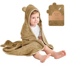 Toddler Bath Towel for Boys Girls - Soft Baby Bath Towels with Cute Bear Ea...