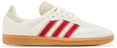 Size 6W adidas Samba OG Pony Hair Wonder Beige Better Scarlet Women's JS3935