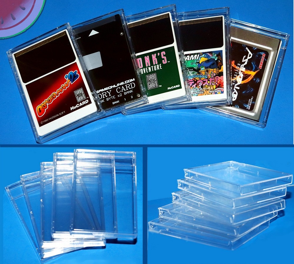 5 X Jewel Case Game Holder TURBO GRAFX PC Engine NEO GEO Memory Card TAITO G-NET