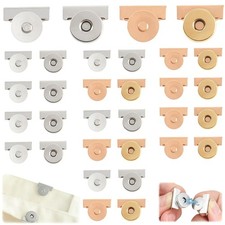 16 Pcs Magnetic Snaps for Purses and Totes, Gold Sliver Multicolor