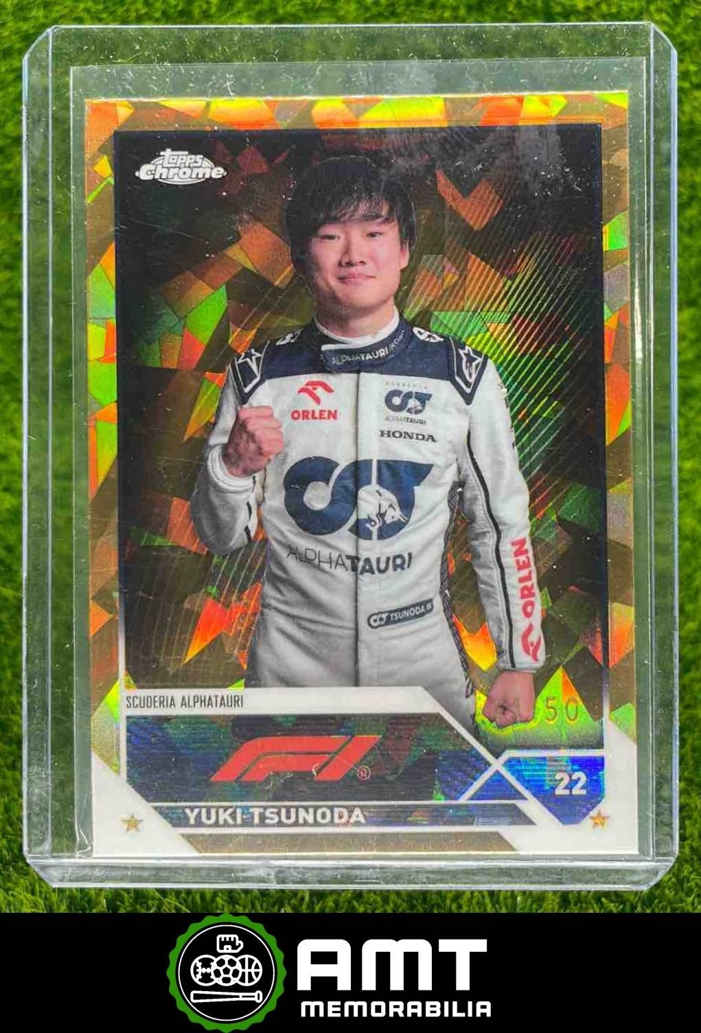 Yuki Tsunoda 2023 Topps Chrome Sapphire Formula 1 Gold 11/50 #55